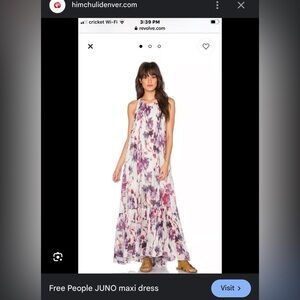 Free People Purple and Pink Floral Maxi Dress
